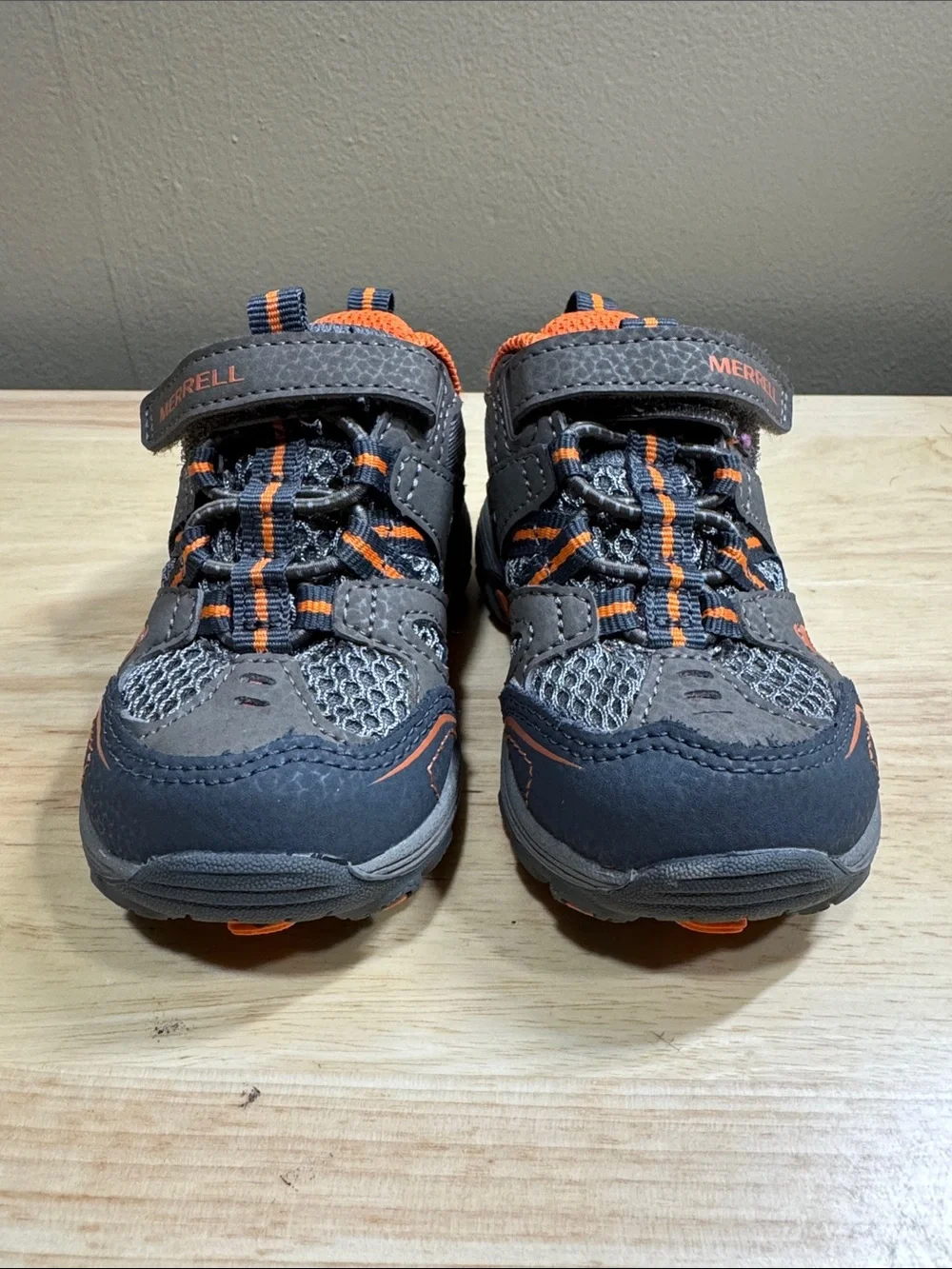 Merrell Kids Trail Chaser Gray and Orange Shoes